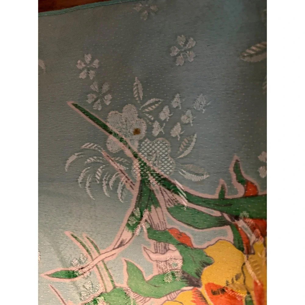 Vintage Floral‎ Print Scarf Lightweight Accessories Fashion Women Made in Japan